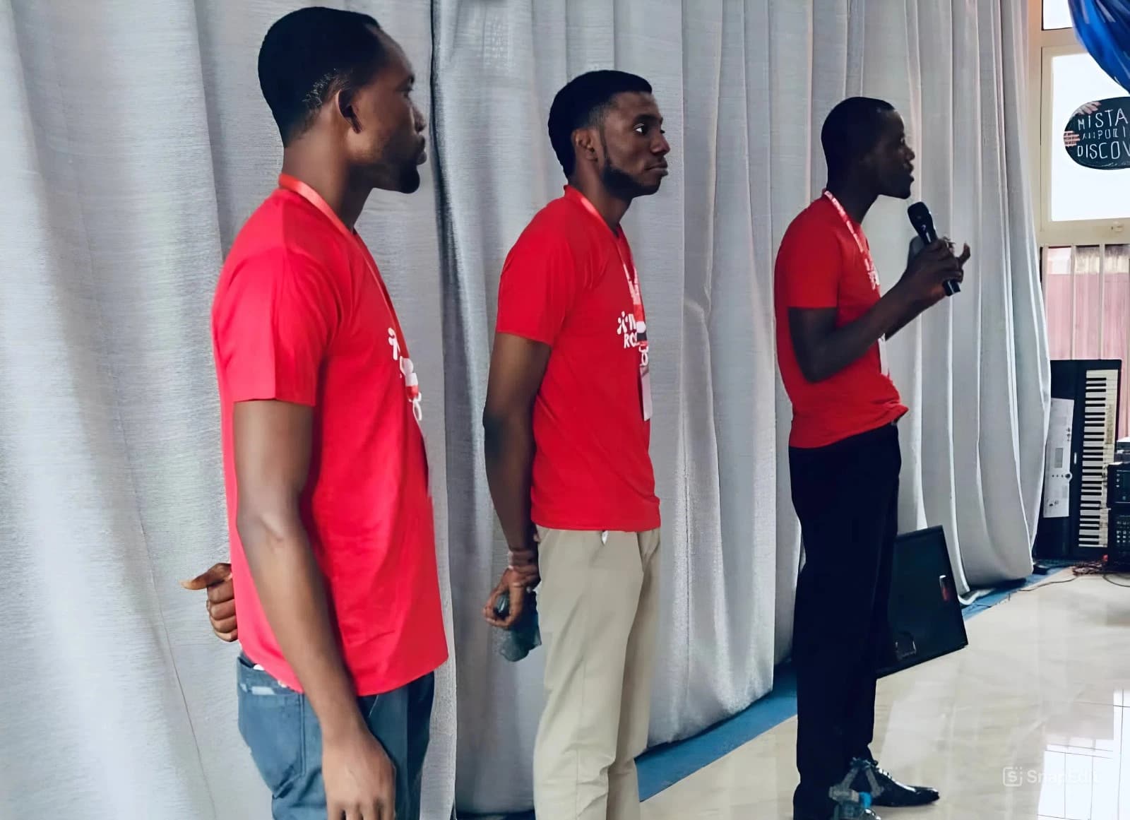 Sams speaking at an event